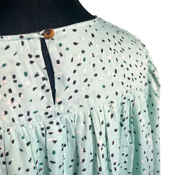 Ann Taylor Green and Blue Bishop Sleeve Sundress - Picture 5 of 8